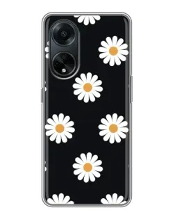 Чохол для OPPO A98 з картинкою «Ромашки на чорному»