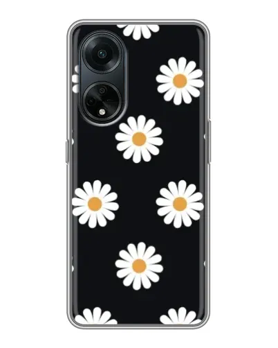 Чохол для OPPO A98 з картинкою «Ромашки на чорному»
