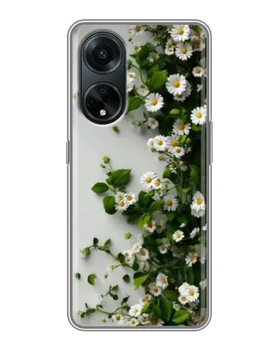 Чохол для OPPO A98 з картинкою «Гілка дрібних білих квітів»