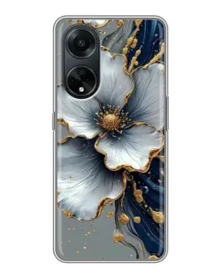 Чохол для OPPO A98 з картинкою «Біла квітка та золотий флюїд»