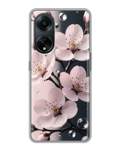 Чехол для OPPO A98 с картинкой «Нежная сакура и капли» Чехол для OPPO A98 с картинкой «Нежная сакура и капли»