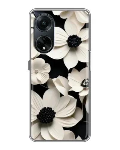 Чохол для OPPO A98 з картинкою «Об'ємні білі квіти»
