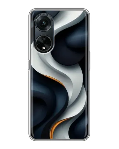 Чохол для OPPO A98 з картинкою «Об'ємні чорно-білі стрічки» Чохол для OPPO A98 з картинкою «Об'ємні чорно-білі стрічки»