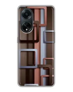 Чохол для OPPO A98 з картинкою «Коричневі об'ємні квадрати» Чохол для OPPO A98 з картинкою «Коричневі об'ємні квадрати»