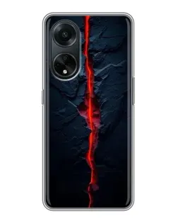 Чохол для OPPO A98 з картинкою «Червона лавова тріщина»