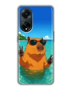 Чехол для OPPO A98 с картинкой «Морская капибара» Чехол для OPPO A98 с картинкой «Морская капибара»