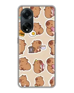 Чехол для OPPO A98 с картинкой «Капибары паттерн» Чехол для OPPO A98 с картинкой «Капибары паттерн»
