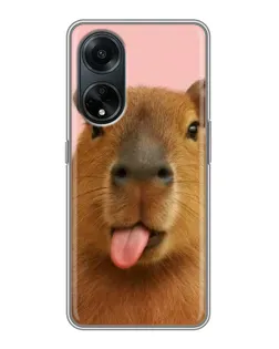 Чехол для OPPO A98 с картинкой «Капибара с языком» Чехол для OPPO A98 с картинкой «Капибара с языком»