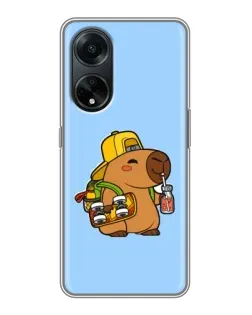 Чехол для OPPO A98 с картинкой «Капибара на скейте» Чехол для OPPO A98 с картинкой «Капибара на скейте»