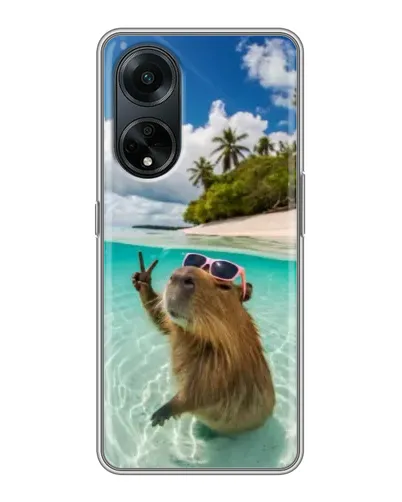 Чехол для OPPO A98 с картинкой «Капибара на море» Чехол для OPPO A98 с картинкой «Капибара на море»