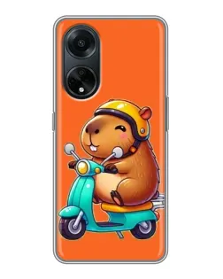 Чехол для OPPO A98 с картинкой «Капибара на скутере» Чехол для OPPO A98 с картинкой «Капибара на скутере»