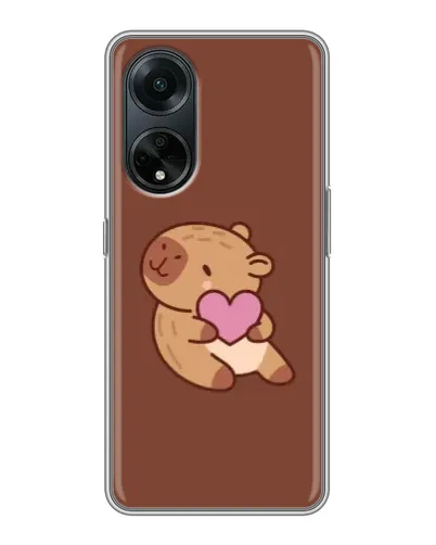 Чехол для OPPO A98 с картинкой «Капибара с сердцем» Чехол для OPPO A98 с картинкой «Капибара с сердцем»