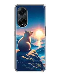 Чехол для OPPO A98 с картинкой «Закат солнца с капибарой» Чехол для OPPO A98 с картинкой «Закат солнца с капибарой»