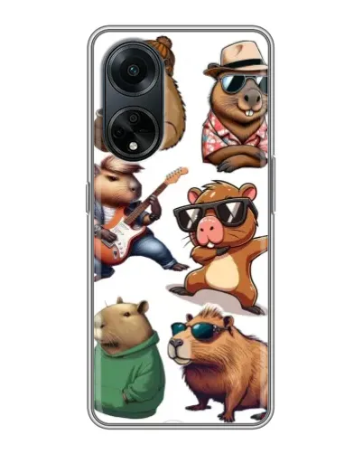 Чехол для OPPO A98 с картинкой «Крутые капибары музыканты» Чехол для OPPO A98 с картинкой «Крутые капибары музыканты»