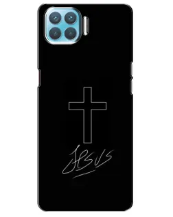 Чехол для OPPO F17 с картинкой «Графический крест Jesus»