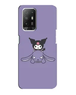 Чехол для OPPO F19 Pro Plus 5G с картинкой «Kuromi на лиловом фоне»