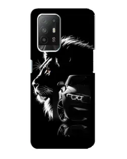 Чехол для OPPO F19 Pro Plus 5G с картинкой «BMW и лев»