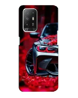 Чехол для OPPO F19 Pro Plus 5G с картинкой «Спортивная BMW и цветы»