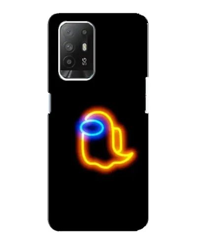 Чехол для OPPO F19 Pro Plus 5G с картинкой «Among Us неоновое сияние»