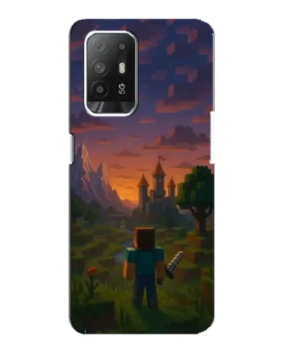 Чехол для OPPO F19 Pro Plus 5G с картинкой «Стив у башни» Чехол для OPPO F19 Pro Plus 5G с картинкой «Стив у башни»