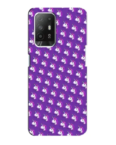 Чехол для OPPO F19 Pro Plus 5G с картинкой «Единороги на фиолетовом»