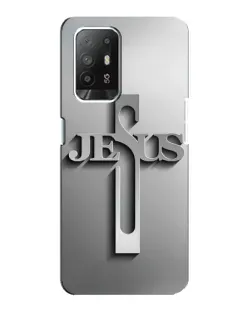Чехол для OPPO F19 Pro Plus 5G с картинкой «Металлический крест Jesus»