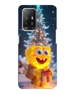 Чехол для OPPO F19 Pro Plus 5G с картинкой «Рождественский Спанч Боб»