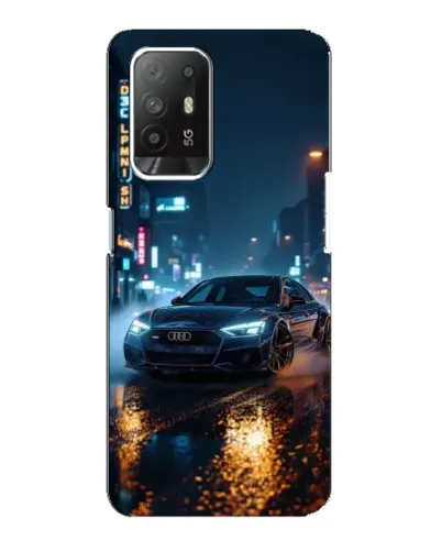 Чехол для OPPO F19 Pro Plus 5G с картинкой «Ночной город и Audi»