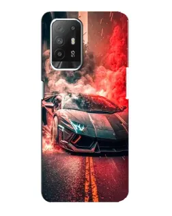 Чехол для OPPO F19 Pro Plus 5G с картинкой «Lamborghini красный дым»