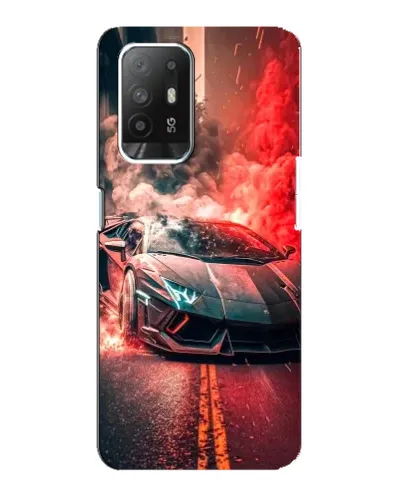 Чехол для OPPO F19 Pro Plus 5G с картинкой «Lamborghini красный дым»