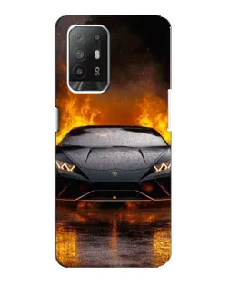 Чехол для OPPO F19 Pro Plus 5G с картинкой «Lamborghini в огне»