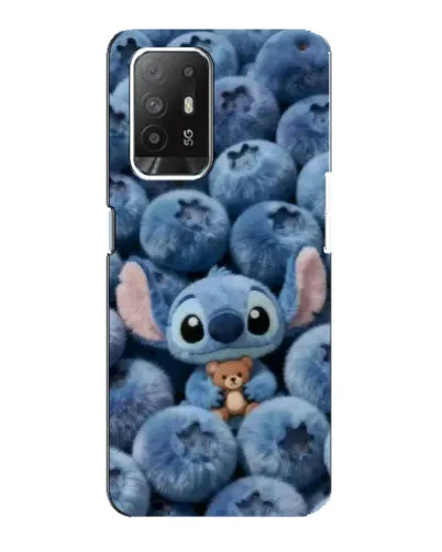 Чехол для OPPO F19 Pro Plus 5G с картинкой «Стич и голубика»