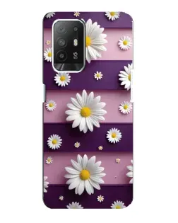 Чехол для OPPO F19 Pro Plus 5G с картинкой «Ромашки на фиолетовом»