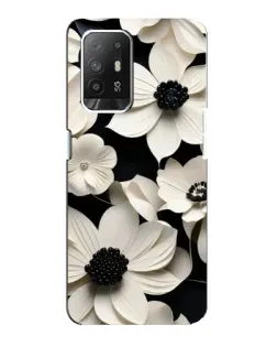 Чехол для OPPO F19 Pro Plus 5G с картинкой «Объемные белые цветы»