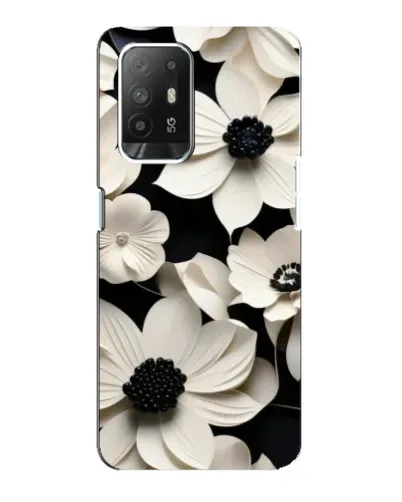 Чехол для OPPO F19 Pro Plus 5G с картинкой «Объемные белые цветы»