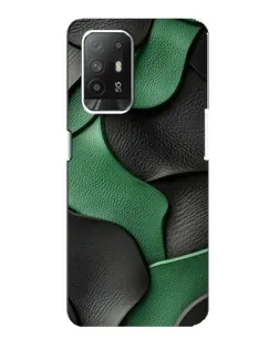 Чехол для OPPO F19 Pro Plus 5G с картинкой «Зеленые кожаные волны»