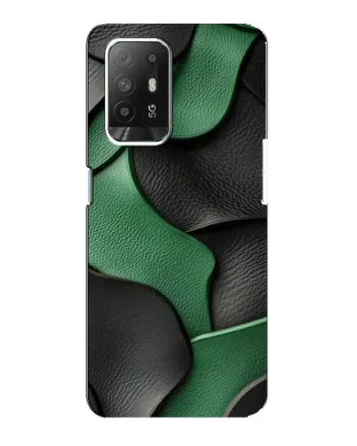 Чехол для OPPO F19 Pro Plus 5G с картинкой «Зеленые кожаные волны»
