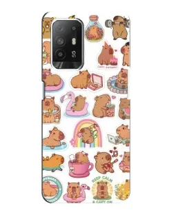 Чехол для OPPO F19 Pro Plus 5G с картинкой «Капибары набор»
