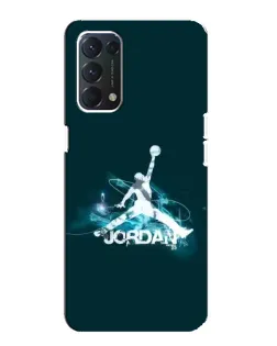 Чехол для OPPO F19 с картинкой «Jordan Blue Fire»
