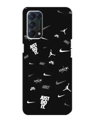 Чехол для OPPO F19 с картинкой «Nike Black Pattern»