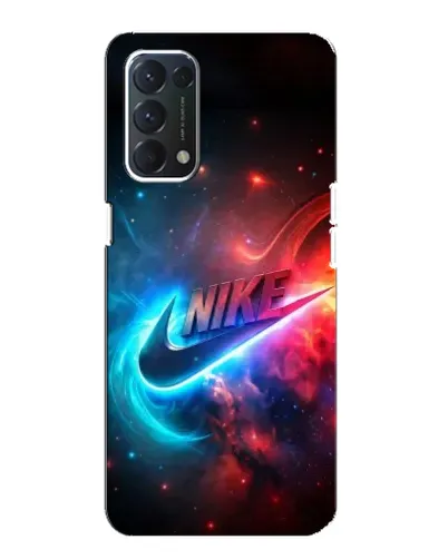 Чехол для OPPO F19 с картинкой «Огненный логотип Nike»