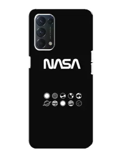 Чехол для OPPO F19 с картинкой «NASA — технический принт» Чехол для OPPO F19 с картинкой «NASA — технический принт»