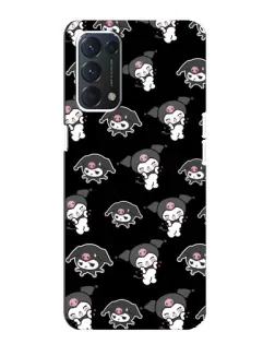 Чехол для OPPO F19 с картинкой «Черный паттерн Kuromi» Чехол для OPPO F19 с картинкой «Черный паттерн Kuromi»