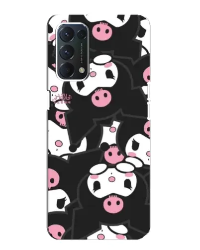 Чехол для OPPO F19 с картинкой «Паттерн голов Куроми»