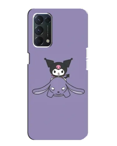 Чехол для OPPO F19 с картинкой «Kuromi на лиловом фоне»