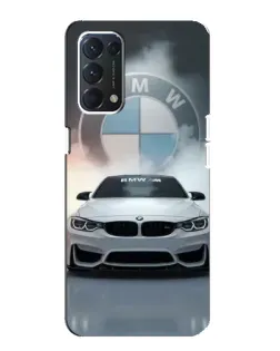 Чехол для OPPO F19 с картинкой «BMW в белом дыму»