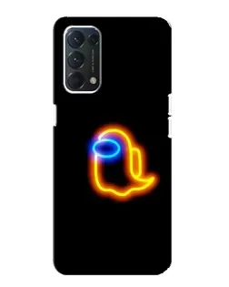 Чехол для OPPO F19 с картинкой «Among Us неоновое сияние»