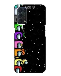 Чехол для OPPO F19 с картинкой «Команда Among Us»