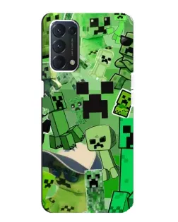 Чехол для OPPO F19 с картинкой «Криперы Minecraft»
