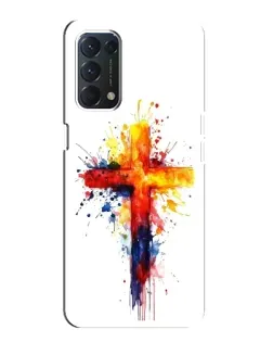 Чехол для OPPO F19 с картинкой «Акварельный крест»